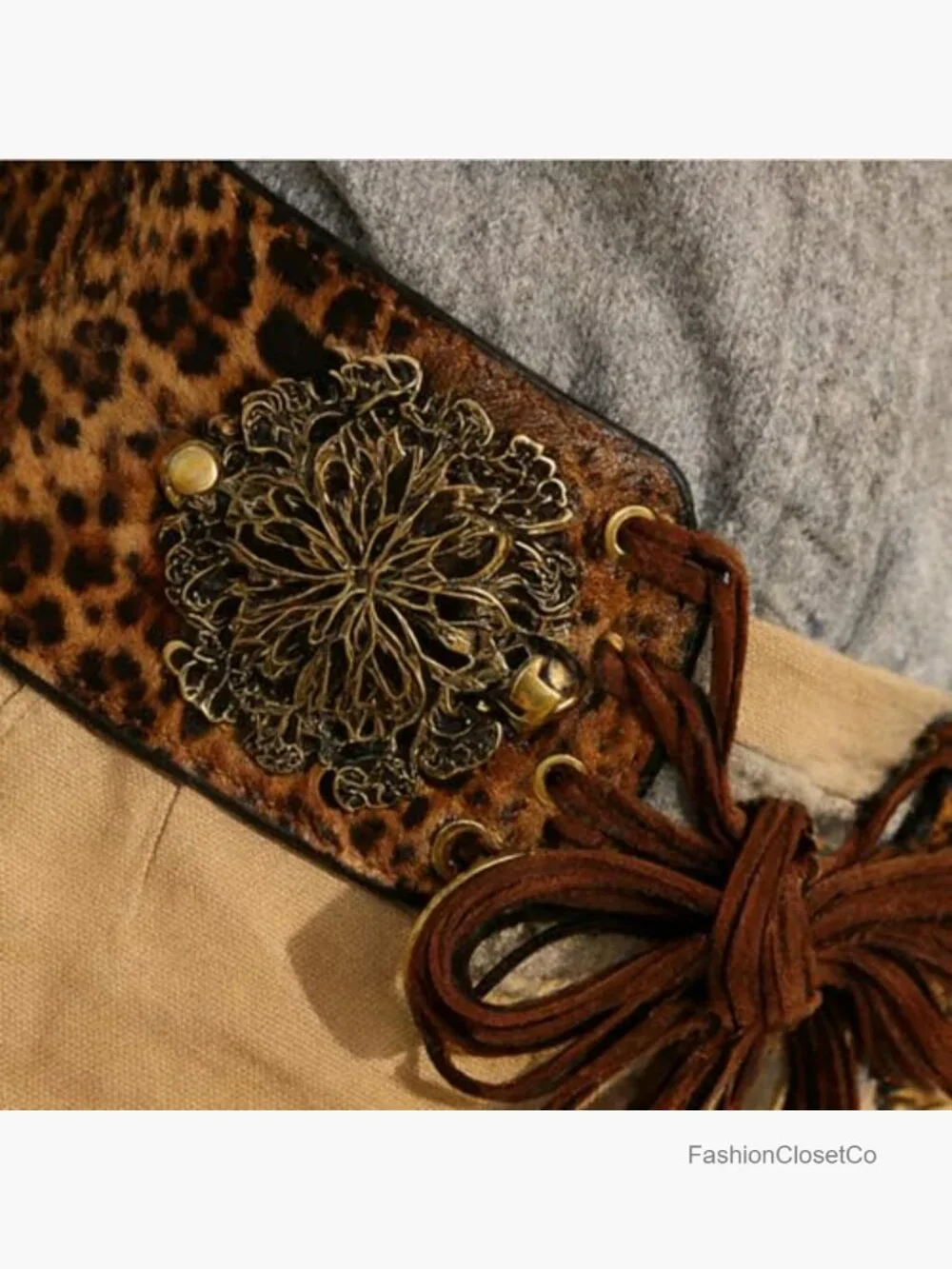 Women's Vintage Disc Renaissance Corset Belt Western Wide Waist Belt with Tassel